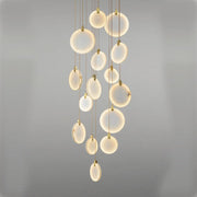 Queenie Marble Disc Round Chandelier For Loft