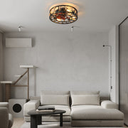Maeve Cage Ceiling Fan Modern Black Indoor Leafless Ceiling Fan For Bedroom