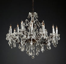 Load image into Gallery viewer, Rococo Iron &amp; Crystal Round Chandelier 33&#39;&#39;