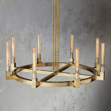 Load image into Gallery viewer, Cannele Linear Candlestick Round Chandelier Light 48&quot;