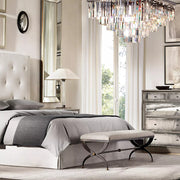 1920s Odeon Crystal Square Chandelier Light Fixtures for Dinning Table