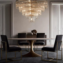 Load image into Gallery viewer, Fabricia Tiered Round Glass Chandelier, Hanging Restaurant Dinning Chandelier Light
