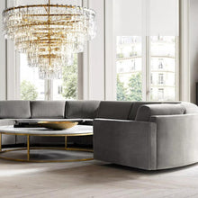 Load image into Gallery viewer, Fabricia Tiered Round Glass Chandelier, Hanging Restaurant Dinning Chandelier Light
