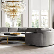 Marignans Tiered Round Glass Chandelier, Hanging Restaurant Dinning Chandelier Light