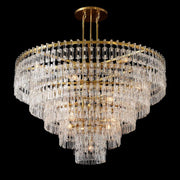 Marignans Tiered Round Glass Chandelier, Hanging Restaurant Dinning Chandelier Light