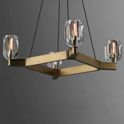 One Tier Square Crystal Chandelier