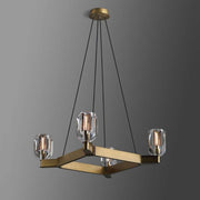 One Tier Square Crystal Chandelier