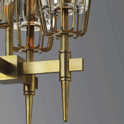 Dave Glass Brass Linear Chandelier Light for Dining Room