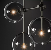 Fulcrum Glass Globe Mobile Linear Chandelier Light 60