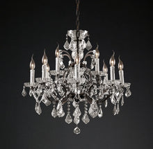 Load image into Gallery viewer, Rococo Iron &amp; Crystal Round Chandelier 28&#39;&#39;
