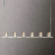 Pauillac Island Linear Chandelier Clear Glass for Kitchen