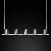 Pauillac Island Linear Chandelier Clear Glass for Kitchen