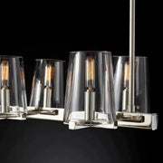 Pauillac Island Linear Chandelier Clear Glass for Kitchen