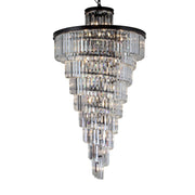 Odeon Spiral Tiered/ Layered Crystal Fringe Living Room Chandelier Light