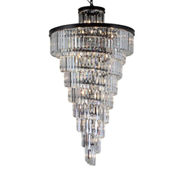 Odeon Spiral Tiered/ Layered Crystal Fringe Living Room Chandelier Light