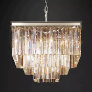 1920s Odeon Crystal Square Chandelier Light Fixtures for Dinning Table