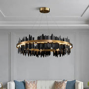 Flowing Hill and Valleys LED Round Modern Bedroom Light Fixtures, Living Room Chandeliers