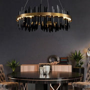 Flowing Hill and Valleys LED Round Modern Bedroom Light Fixtures, Living Room Chandeliers