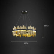 Flowing Hill and Valleys LED Round Modern Bedroom Light Fixtures, Living Room Chandeliers