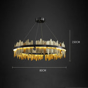 Flowing Hill and Valleys LED Round Modern Bedroom Light Fixtures, Living Room Chandeliers