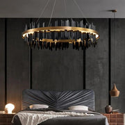 Flowing Hill and Valleys LED Round Modern Bedroom Light Fixtures, Living Room Chandeliers