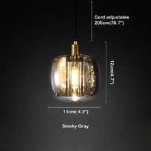 Load image into Gallery viewer, Morden Smoke Grey Pendant Light For Bedroom
