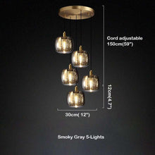 Load image into Gallery viewer, Morden Smoke Grey Pendant Light For Bedroom
