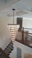 Load image into Gallery viewer, Odeon Spiral Tiered/ Layered Crystal Fringe Living Room Chandelier Light