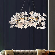 Raver Porcelain Leaf Ring Round Chandelier