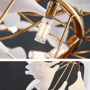 Raver Porcelain Leaf Ring Round Chandelier