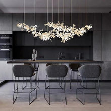 Load image into Gallery viewer, Raven Porcelain Linear Chandelier Gold
