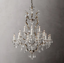 Load image into Gallery viewer, Rococo Iron &amp; Crystal Round Chandelier 40&quot;