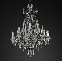 Load image into Gallery viewer, Rococo Iron &amp; Crystal Round Chandelier 40&quot;