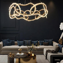 Load image into Gallery viewer, Mamie Multi Ring Rock Crystal Chandelier for Living Room
