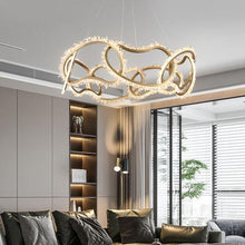 Load image into Gallery viewer, Mamie Multi Ring Rock Crystal Chandelier for Living Room
