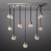 Pearl Linear Rectangle Glass Chandelier, Modern Linear Lamp for Living room