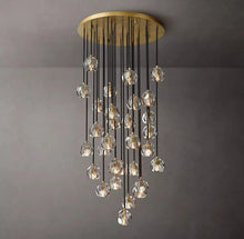 Load image into Gallery viewer, Luxury Boule De Cristal Smoke Glass Ball Round Cluster Chandelier Light 30&quot;