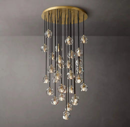Luxury Boule De Cristal Smoke Glass Ball Round Cluster Chandelier Light 30