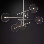 Sierra Glass Globe Modern Six-Arm Chandelier 55
