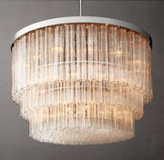 Cielo Glass Tube 3-Tier Round Chandelier 36