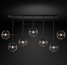 Load image into Gallery viewer, Fulcrum Glass Globe Mobile Linear Chandelier Light 60&quot;