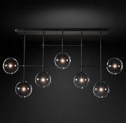 Fulcrum Glass Globe Mobile Linear Chandelier Light 60