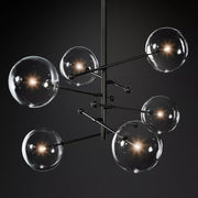 Sierra Glass Globe Modern Six-Arm Chandelier 55