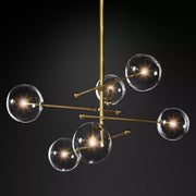 Sierra Glass Globe Modern Six-Arm Chandelier 55