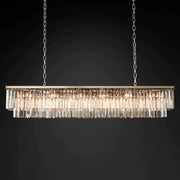1920s Odeon 2 Tiers Crystal Linear Chandelier