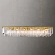1920s Odeon 2 Tiers Crystal Linear Chandelier