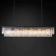 1920s Odeon 2 Tiers Crystal Linear Chandelier