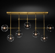 Fulcrum Glass Globe Mobile Linear Chandelier Light 60