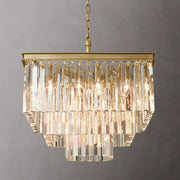 1920s Odeon Crystal Square Chandelier Light Fixtures for Dinning Table