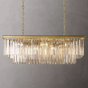 1920s Odeon 2 Tiers Crystal Linear Chandelier